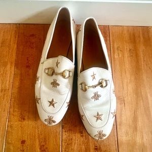 gucci jordaan embroidered leather loafer